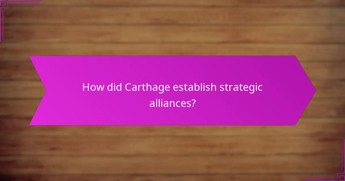 How did Carthage establish strategic alliances?