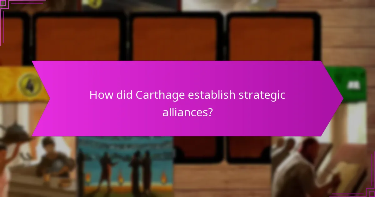 How did Carthage establish strategic alliances?