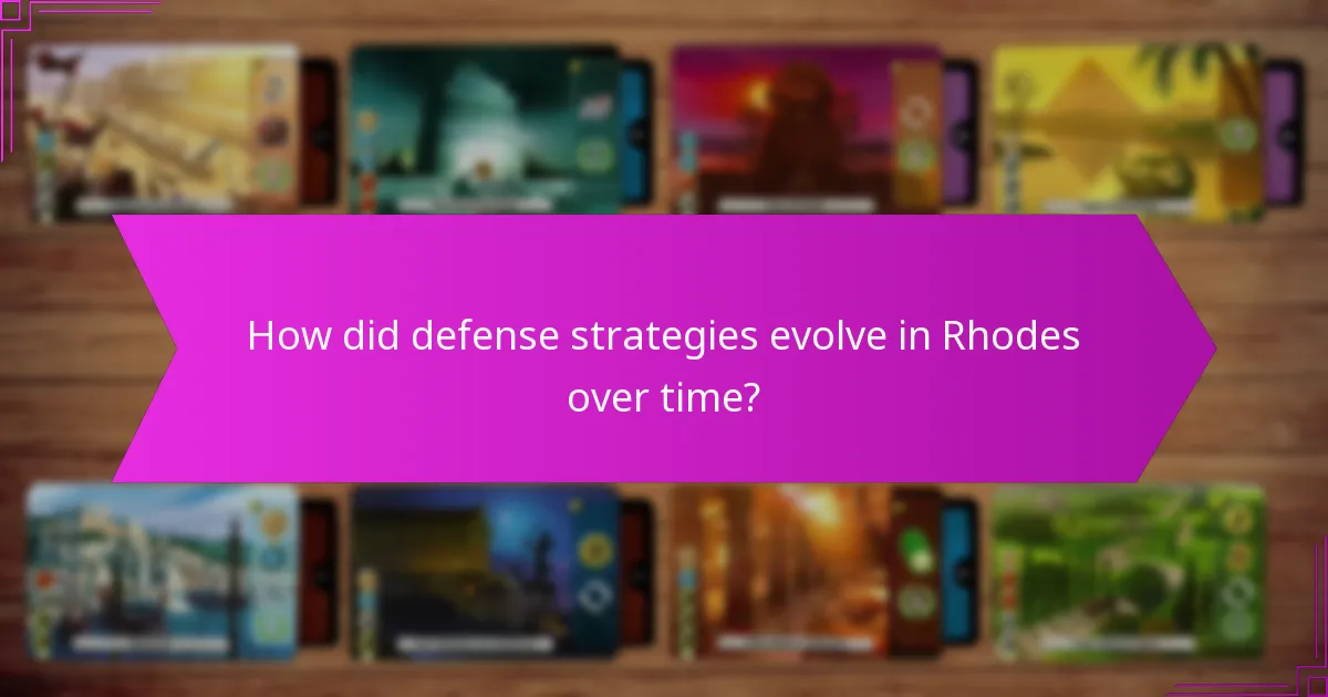 How did defense strategies evolve in Rhodes over time?