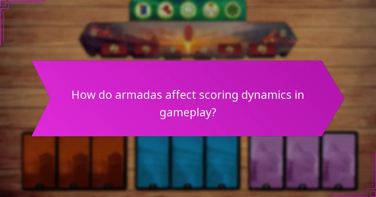 How do armadas affect scoring dynamics in gameplay?