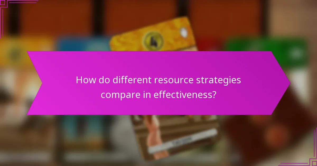 How do different resource strategies compare in effectiveness?