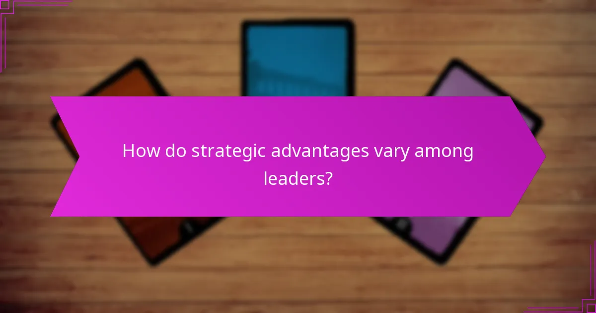 How do strategic advantages vary among leaders?