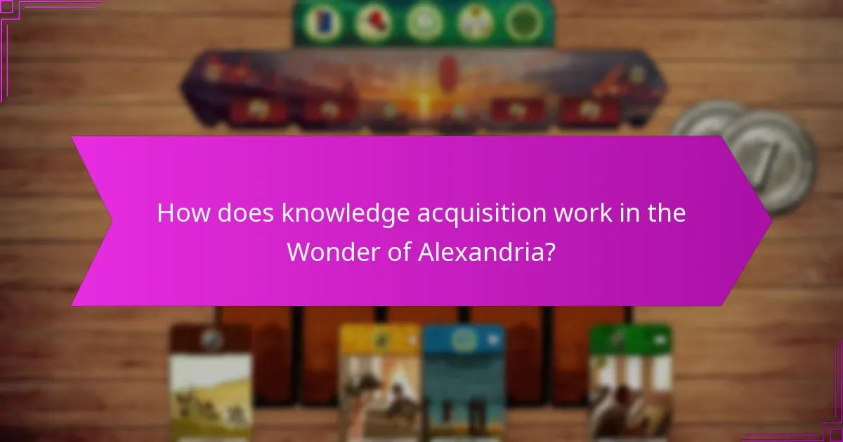 How does knowledge acquisition work in the Wonder of Alexandria?