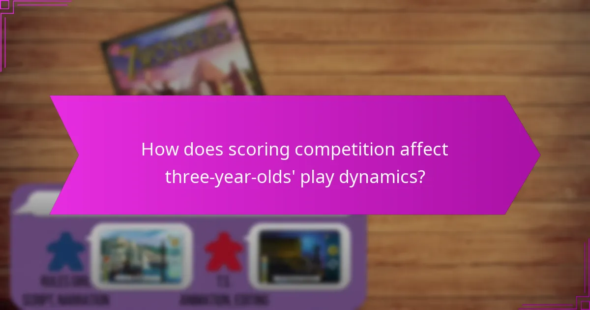 How does scoring competition affect three-year-olds' play dynamics?