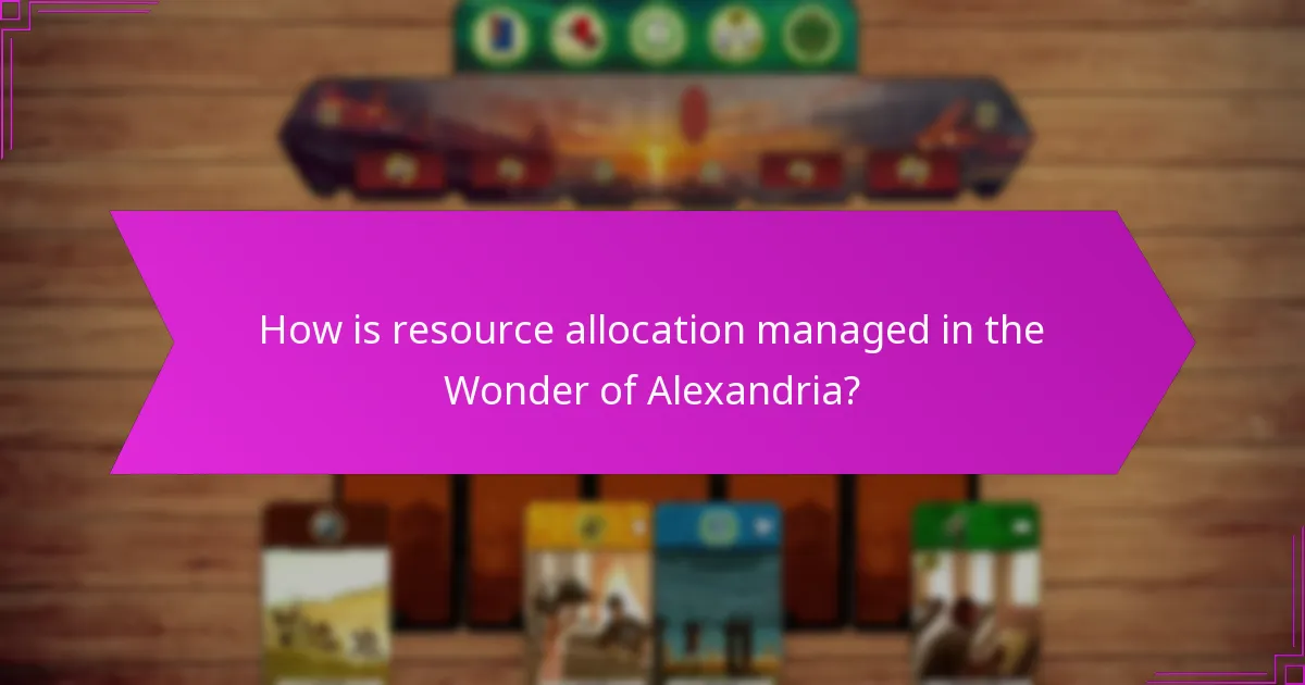 How is resource allocation managed in the Wonder of Alexandria?