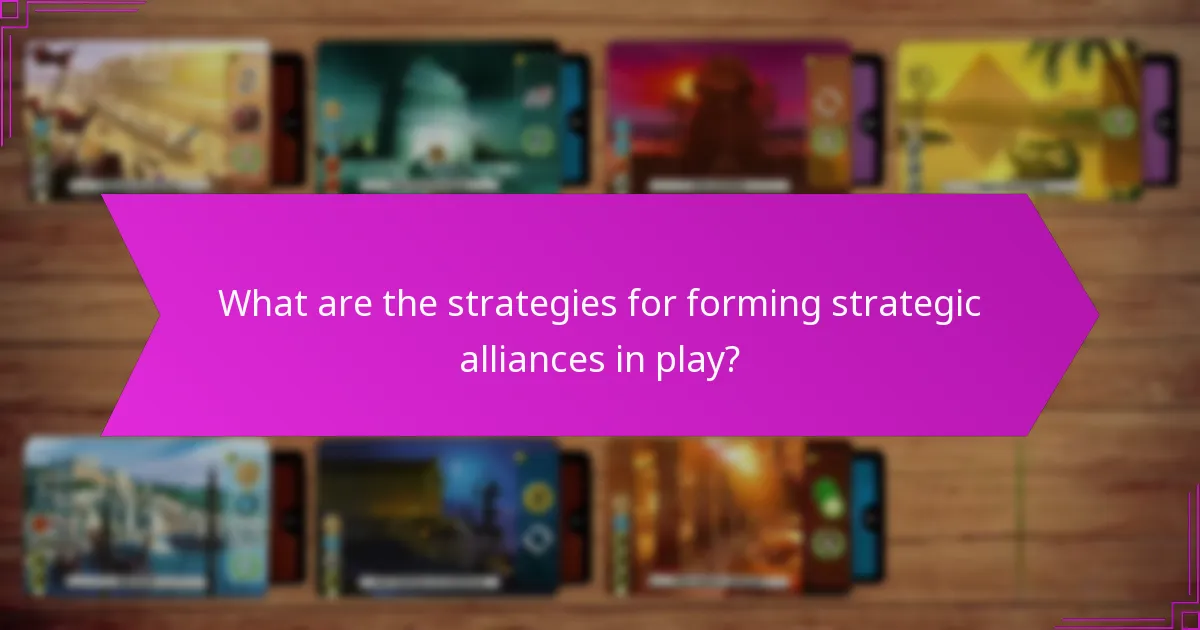 What are the strategies for forming strategic alliances in play?