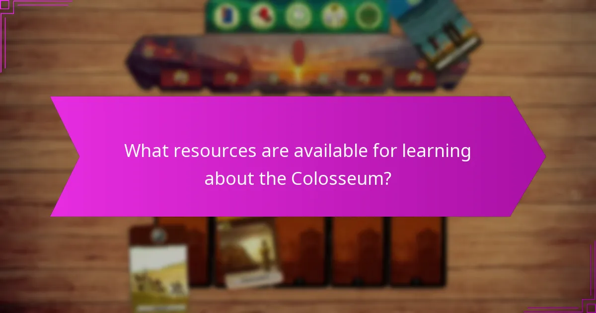 What resources are available for learning about the Colosseum?