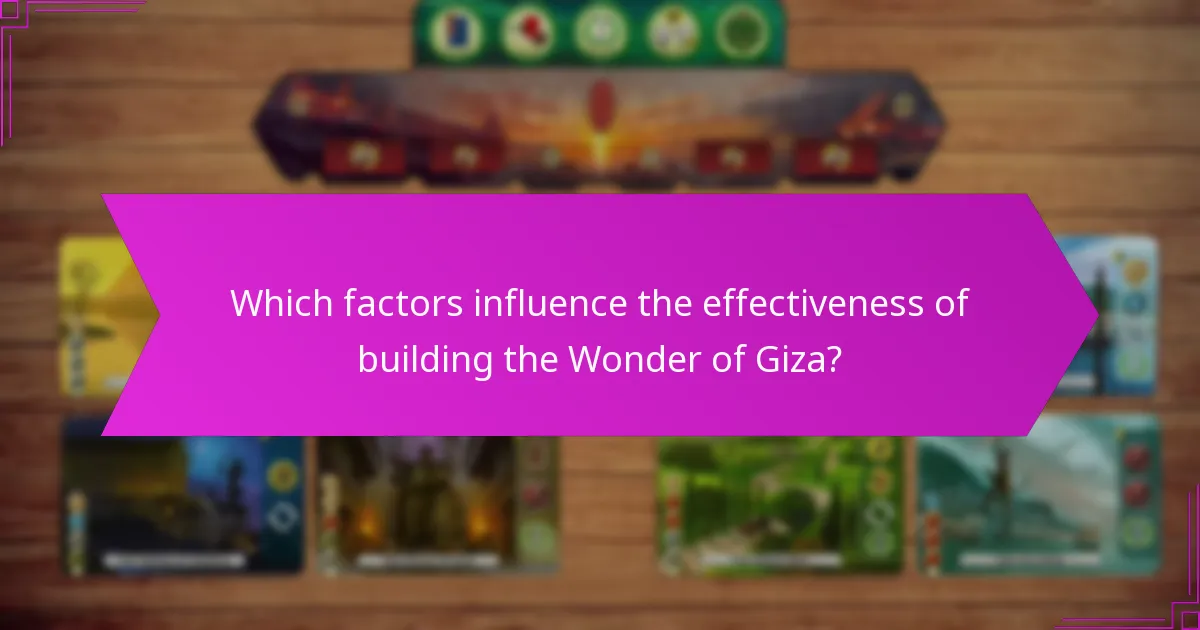 Which factors influence the effectiveness of building the Wonder of Giza?