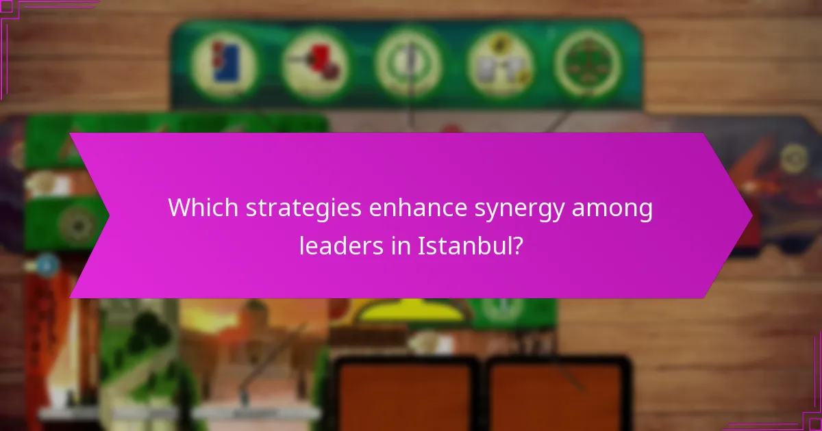 Which strategies enhance synergy among leaders in Istanbul?